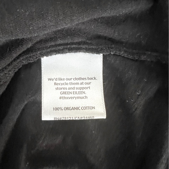Eileen Fisher 100% Cotton Black Scoop Neck Short Sleeved T-Shirt, size L - Picture 5 of 6